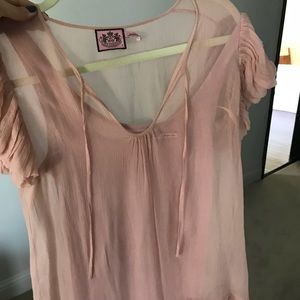 Juicy Couture light pink short sleeve blouse